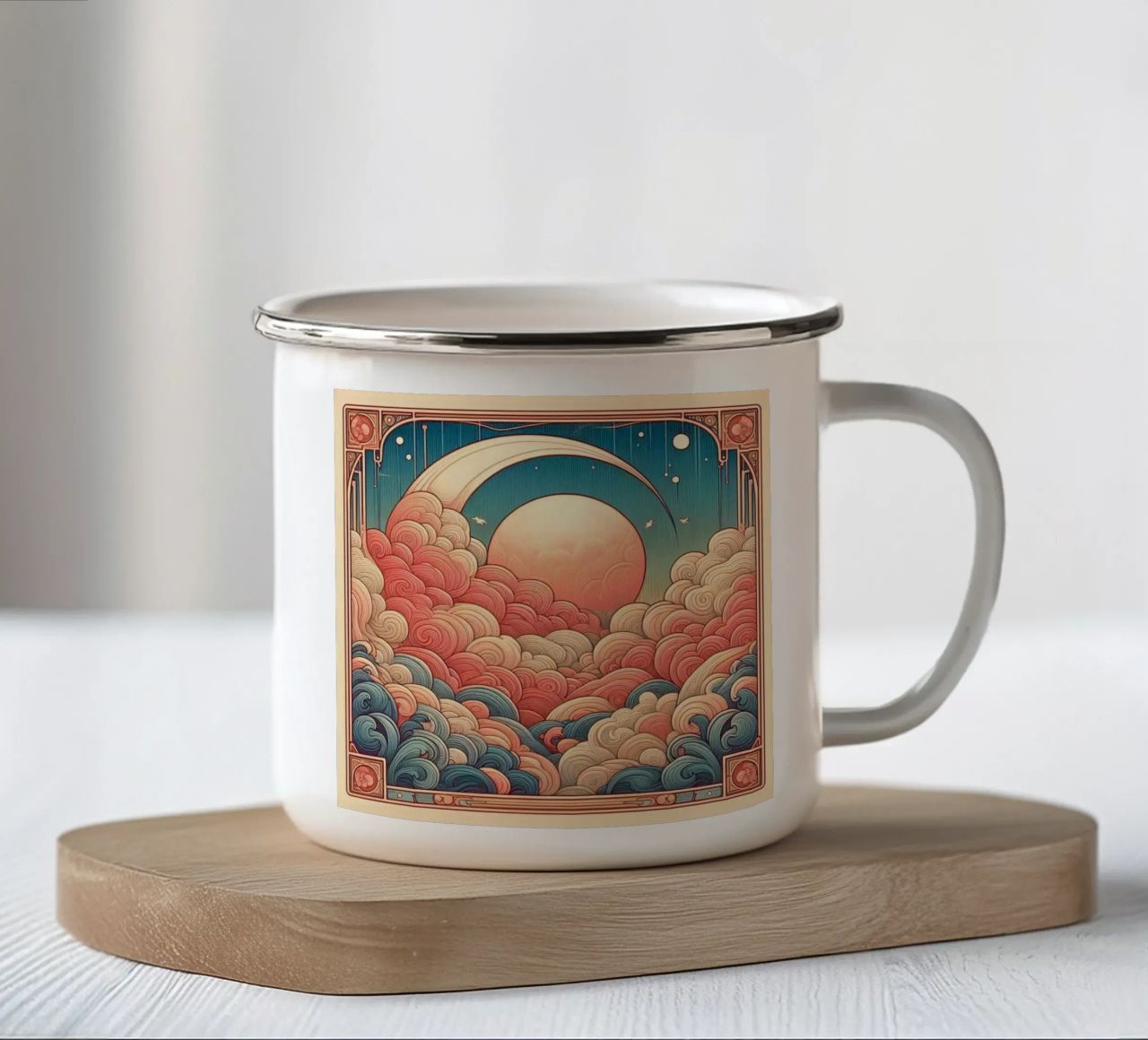 Sweet Clouds tazza in smalto da Art-Nouveau-Dsg