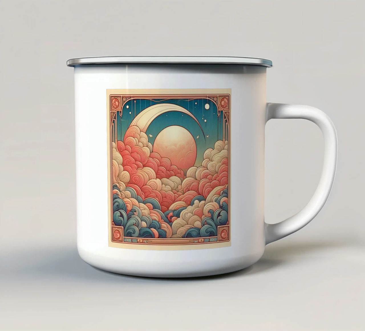 Sweet Clouds tazza in smalto da Art-Nouveau-Dsg