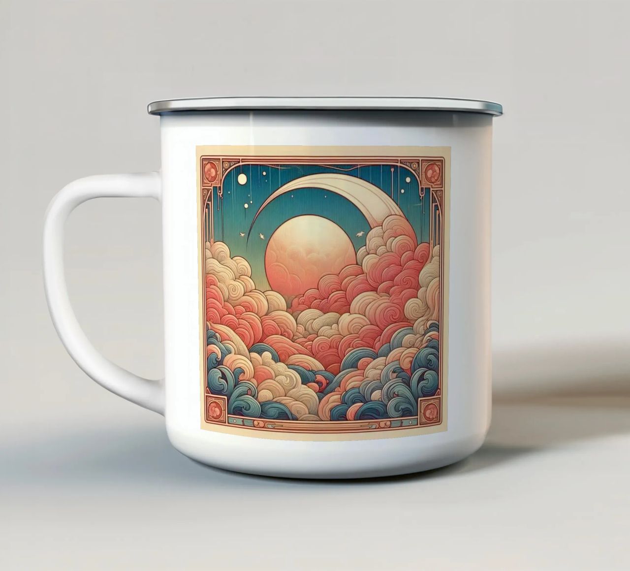 Sweet Clouds tazza in smalto da Art-Nouveau-Dsg