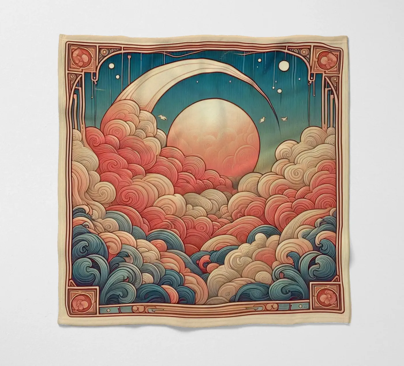 Sweet Clouds Fleecedecke von Art-Nouveau-Dsg