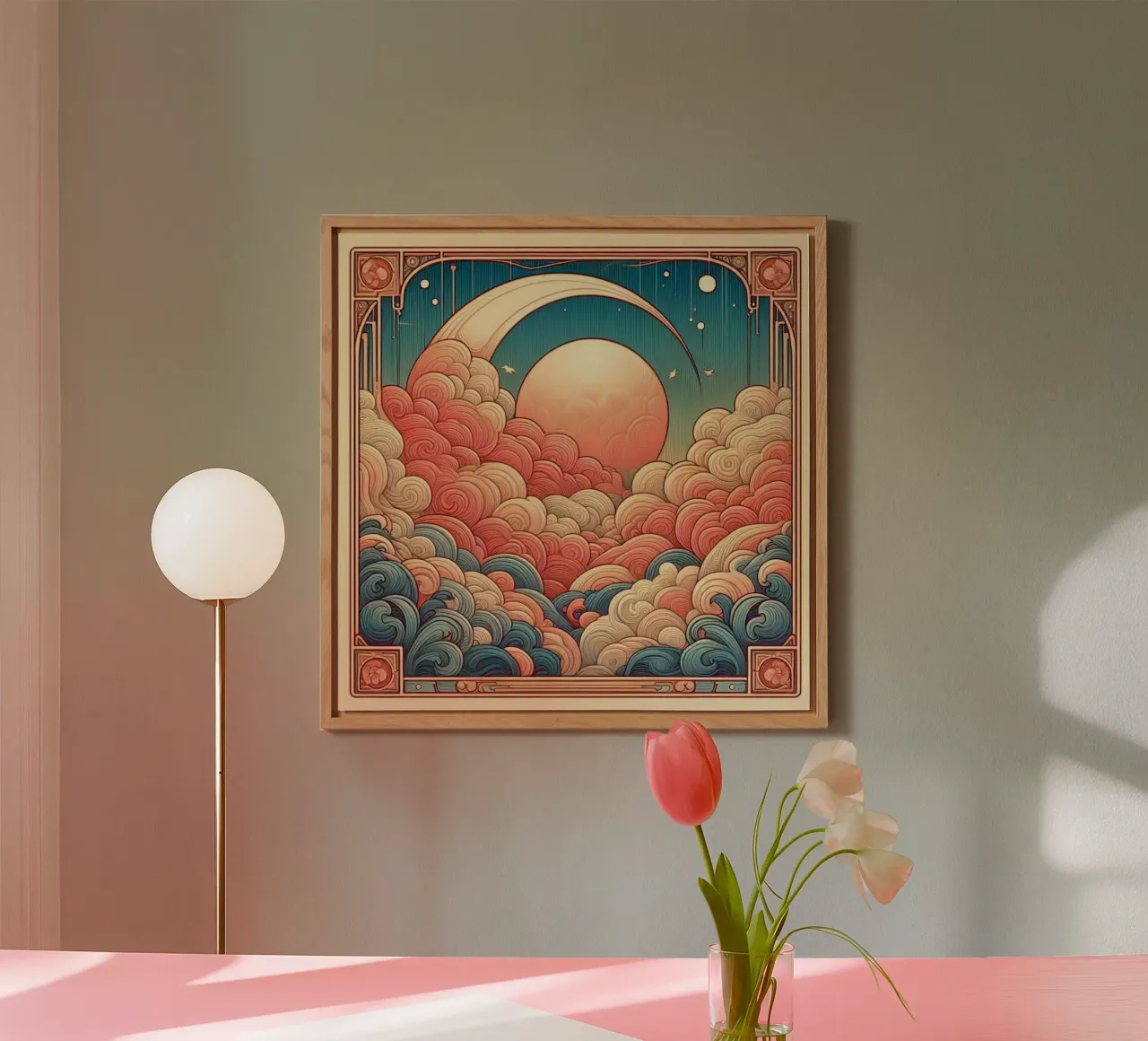 Sweet Clouds pannello forex da Art-Nouveau-Dsg
