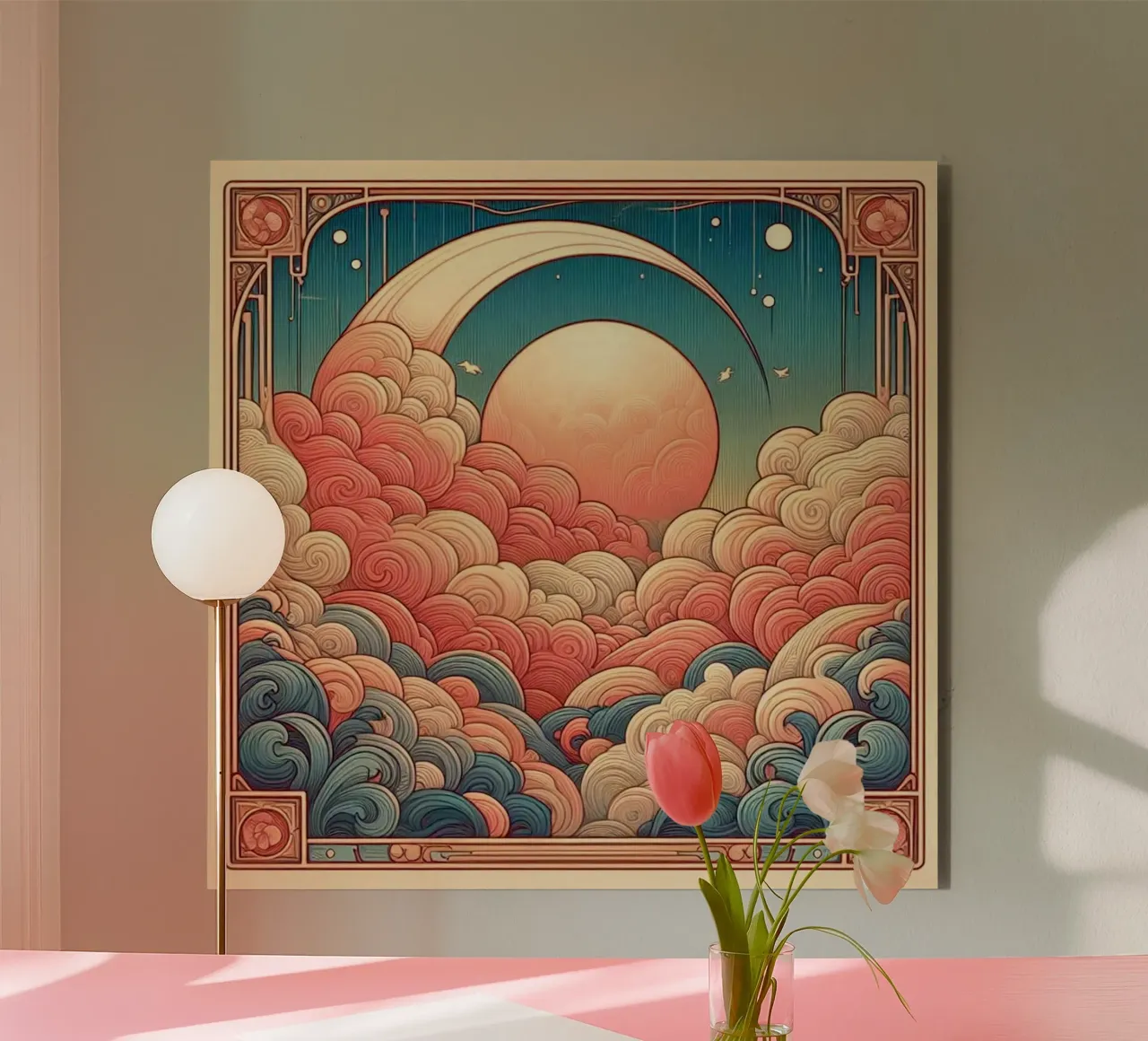 Sweet Clouds pannello forex da Art-Nouveau-Dsg