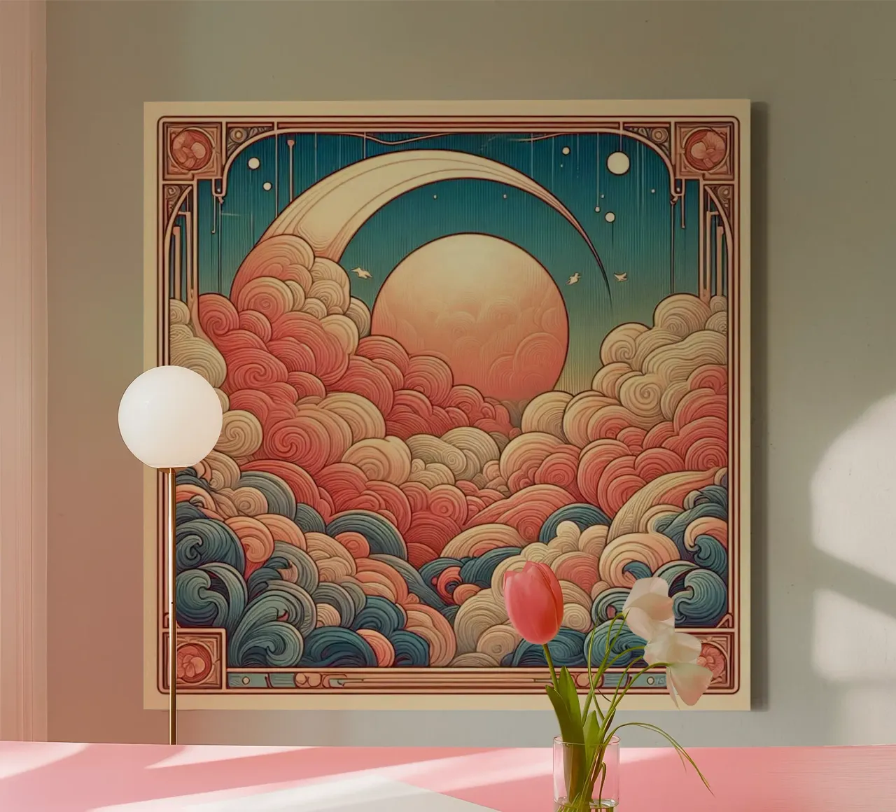 Sweet Clouds lienzo de Art-Nouveau-Dsg