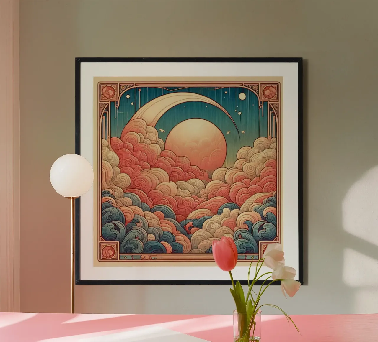 Sweet Clouds poster van Art-Nouveau-Dsg