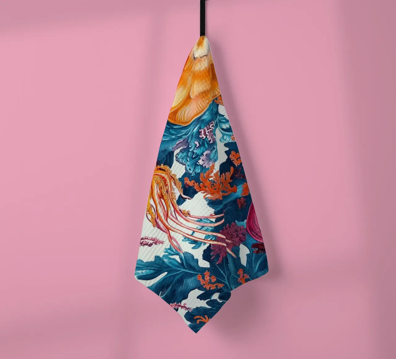 Jellyfish sea melody tea towel by Carinaprint