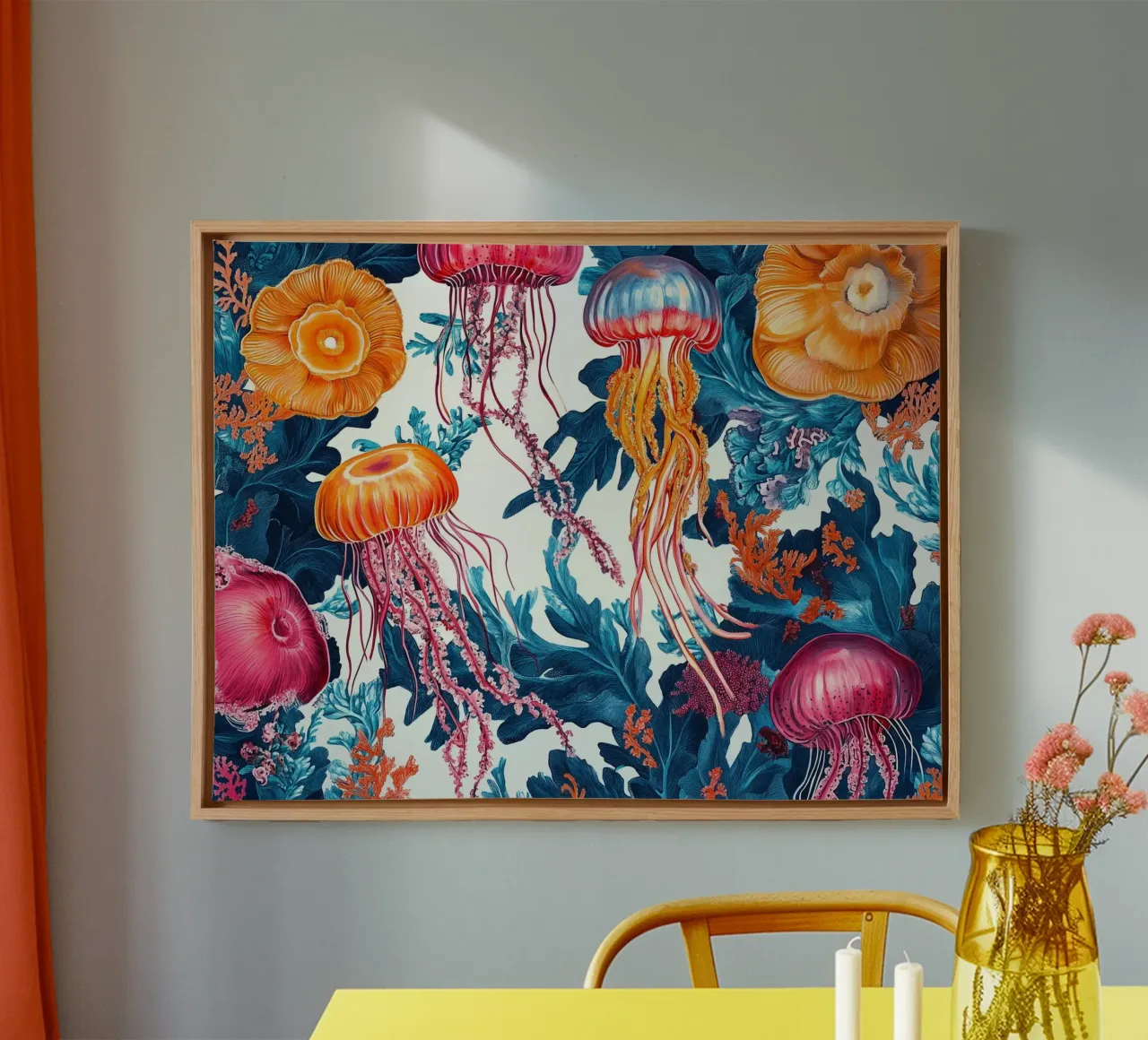 Kwallen zeemelodie canvas met Baklijst van Carinaprint