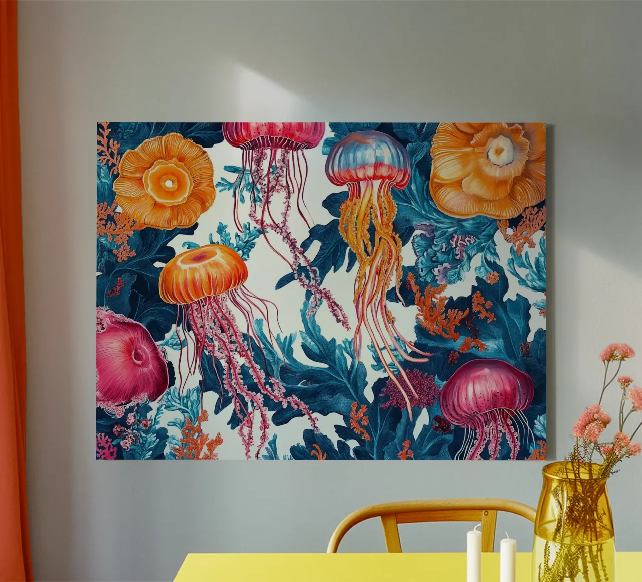 Kwallen zeemelodie canvas met Baklijst van Carinaprint