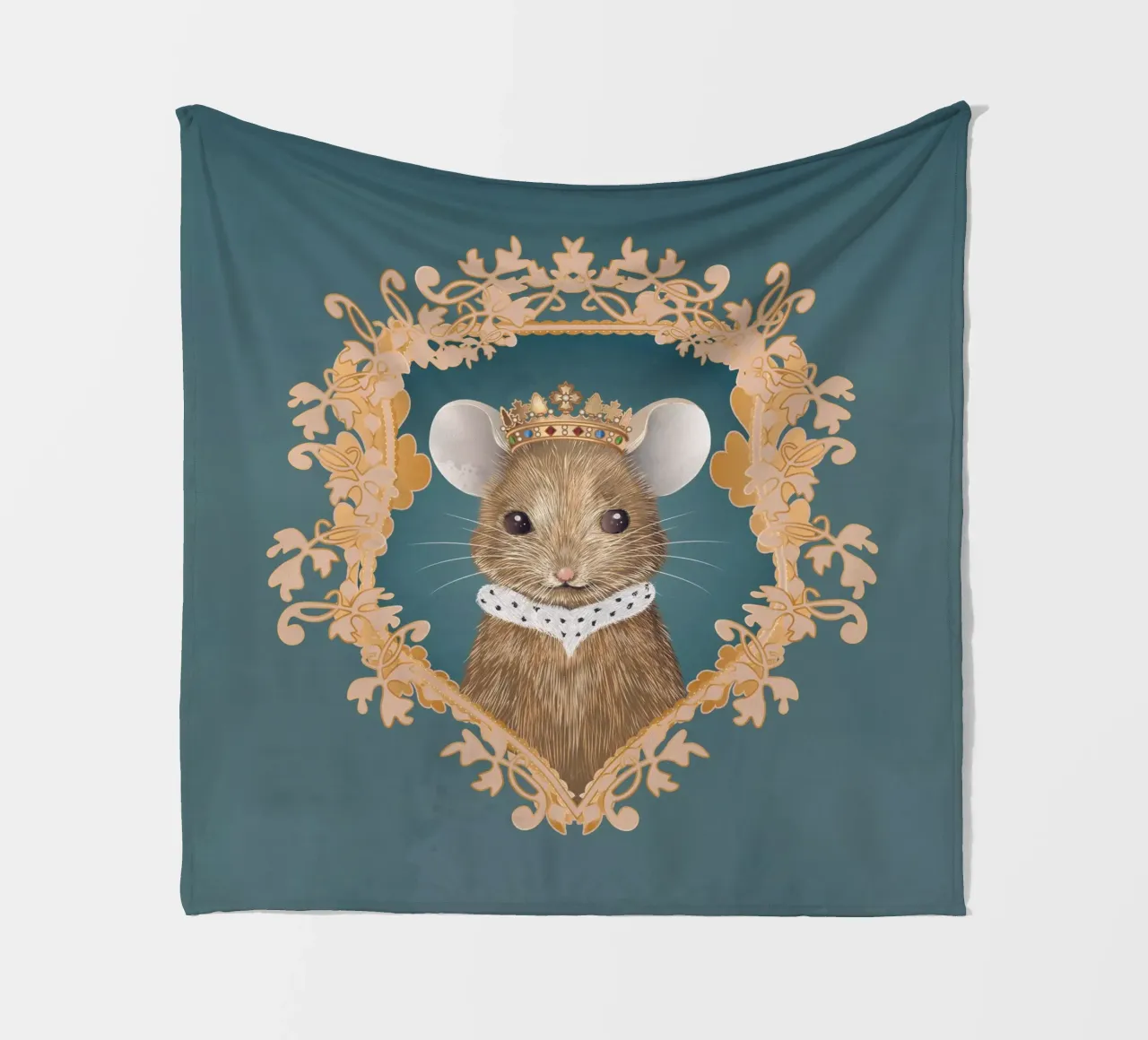 Royal mouse - A majestic and charming motif fleece blanket by kisho art