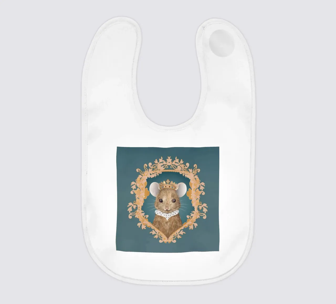 Royal mouse - A majestic and charming motif baby bib by kisho art