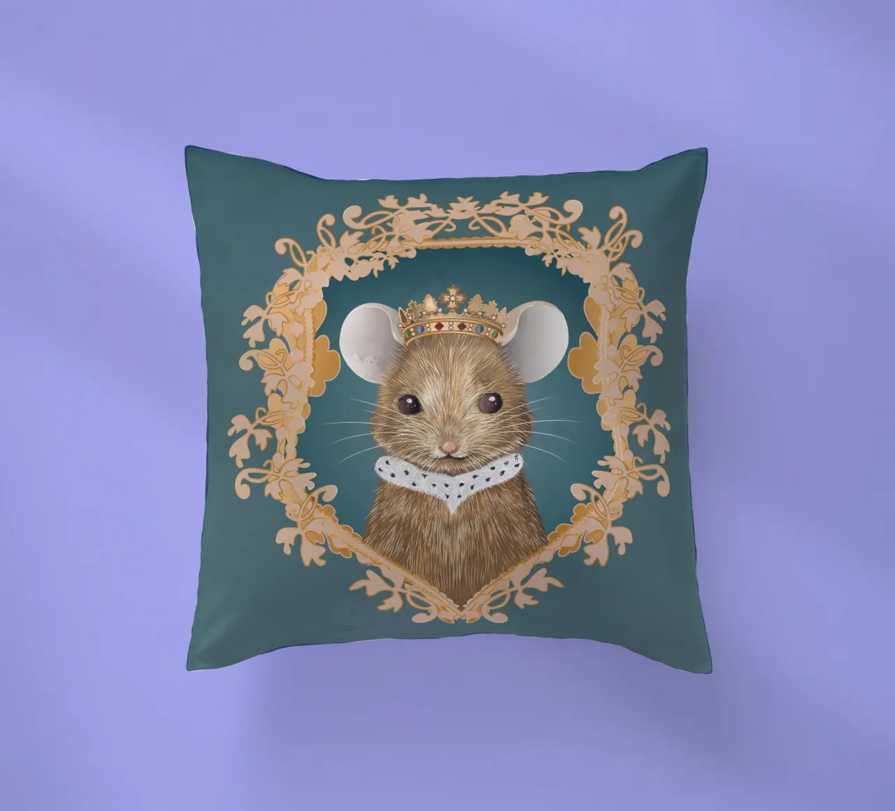 Royal mouse - A majestic and charming motif decorative cushion by kisho art