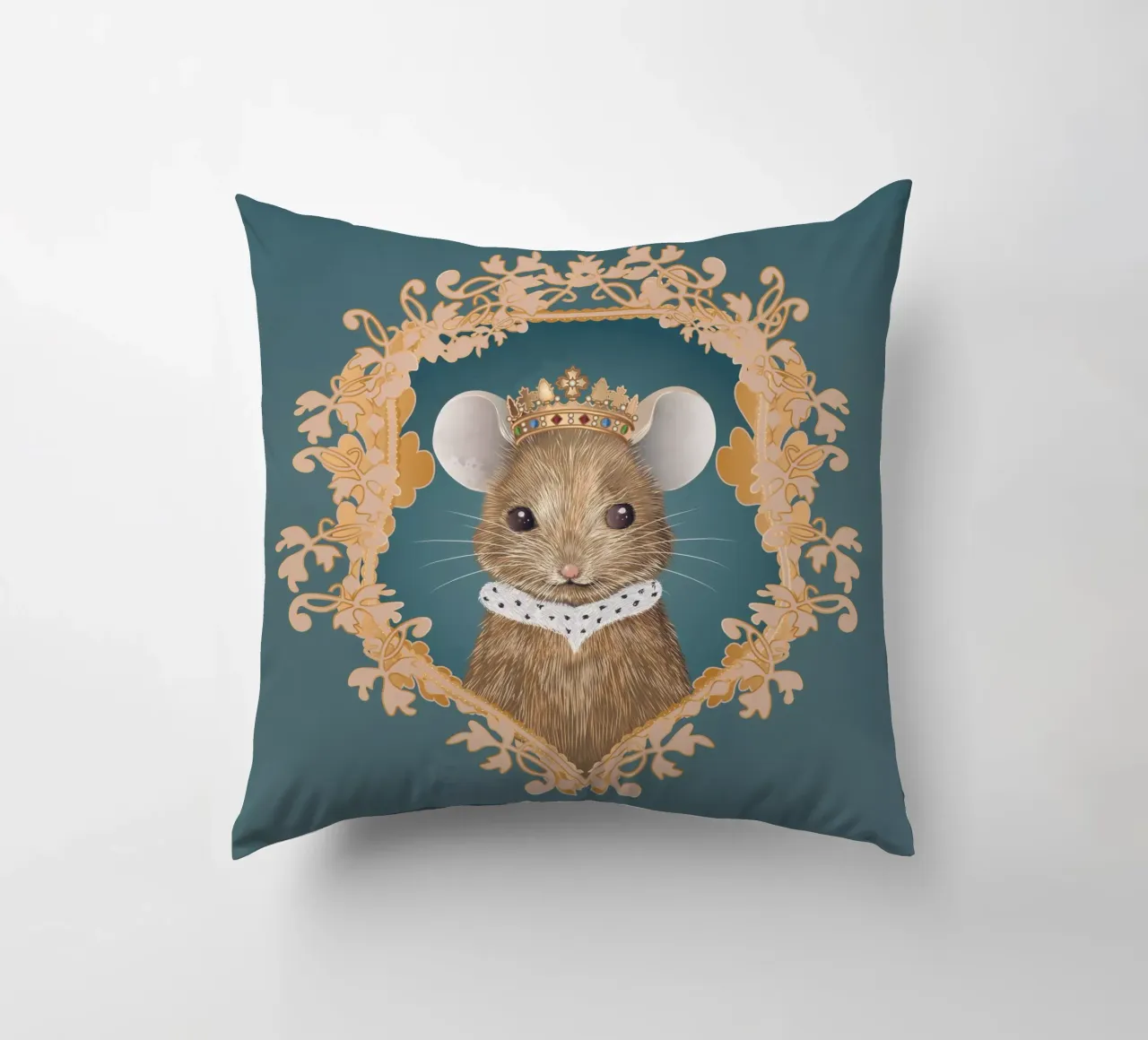 Royal mouse - A majestic and charming motif decorative cushion by kisho art