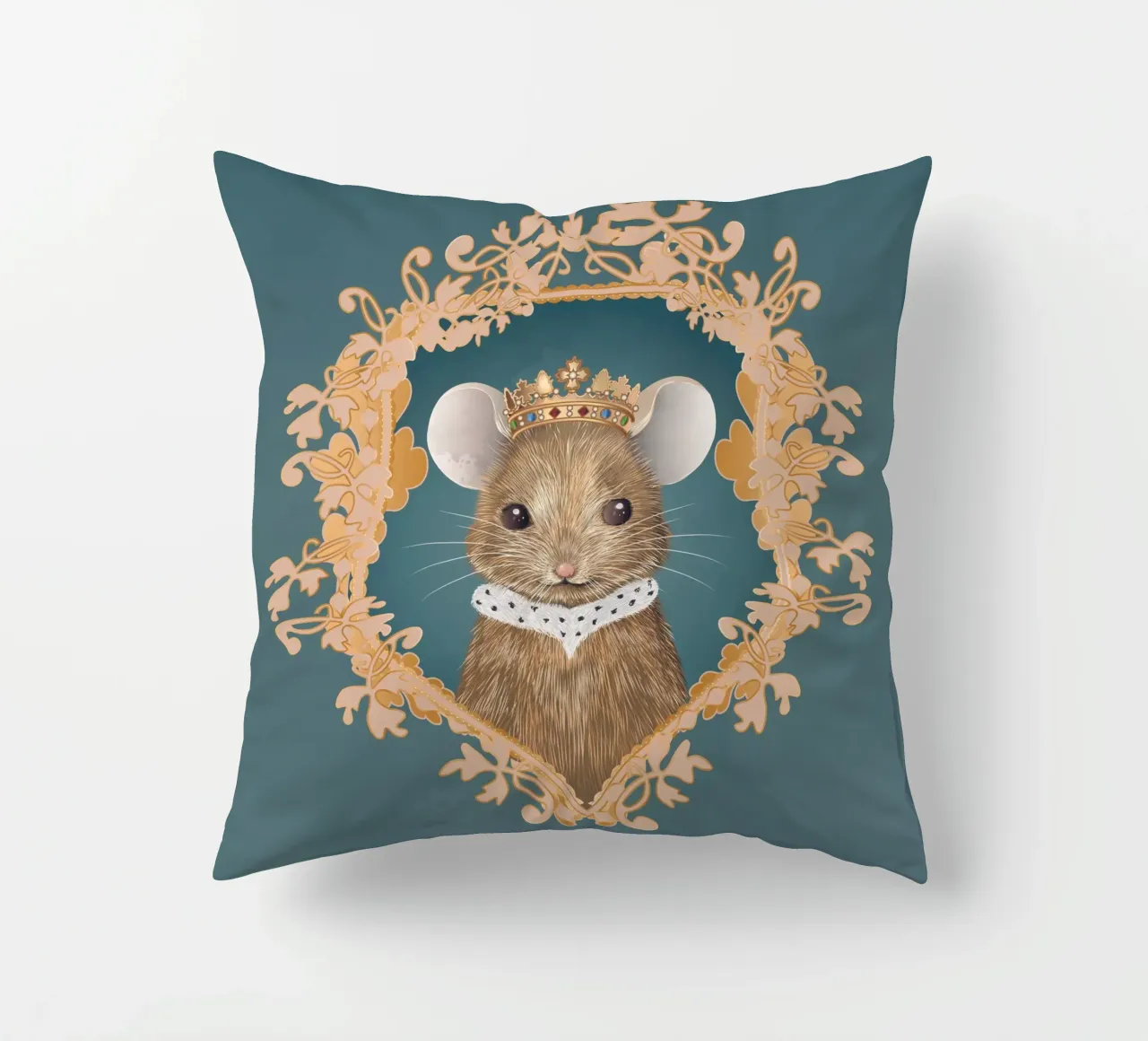 Royal mouse - A majestic and charming motif decorative cushion by kisho art