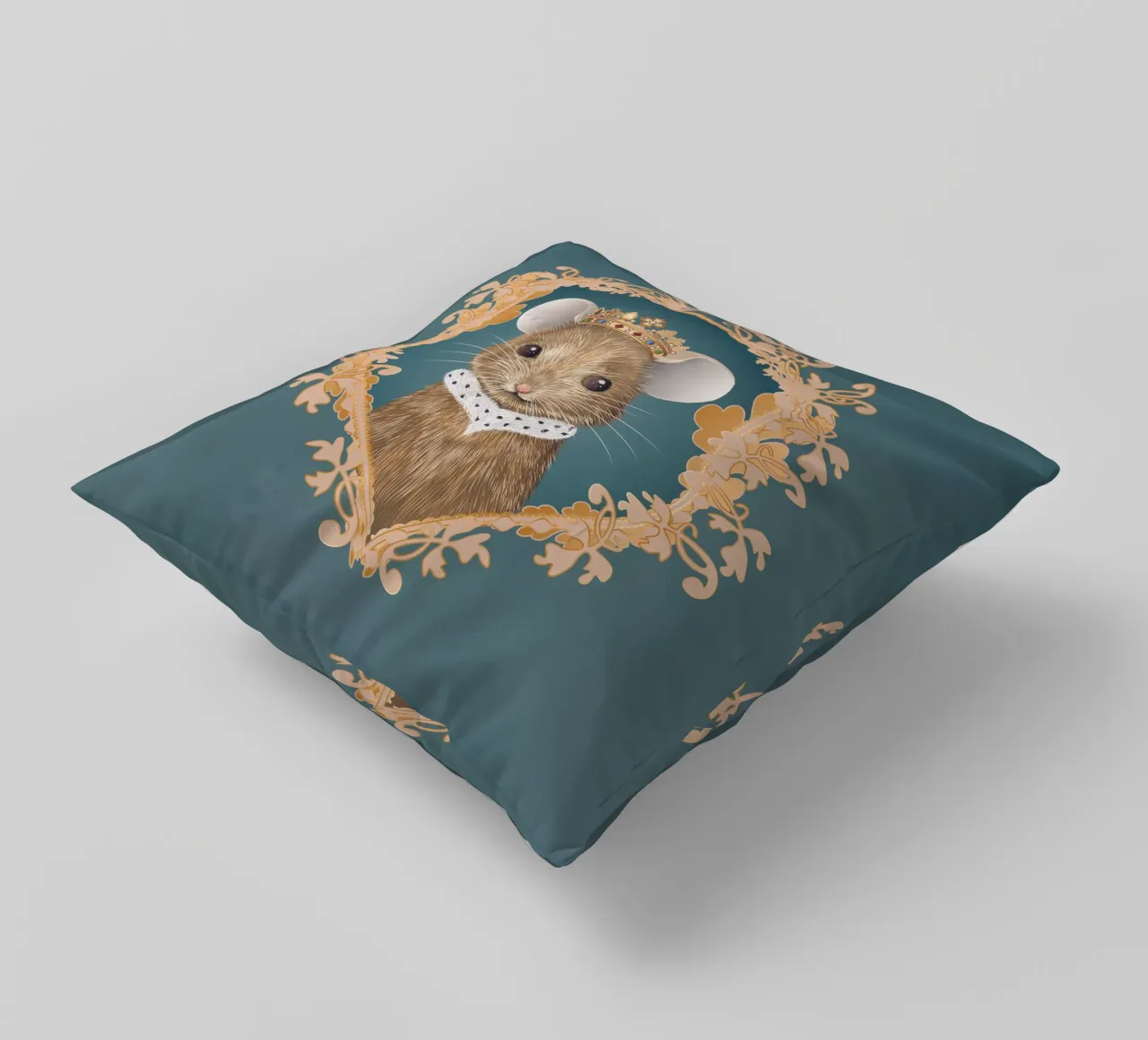 Royal mouse - A majestic and charming motif decorative cushion by kisho art