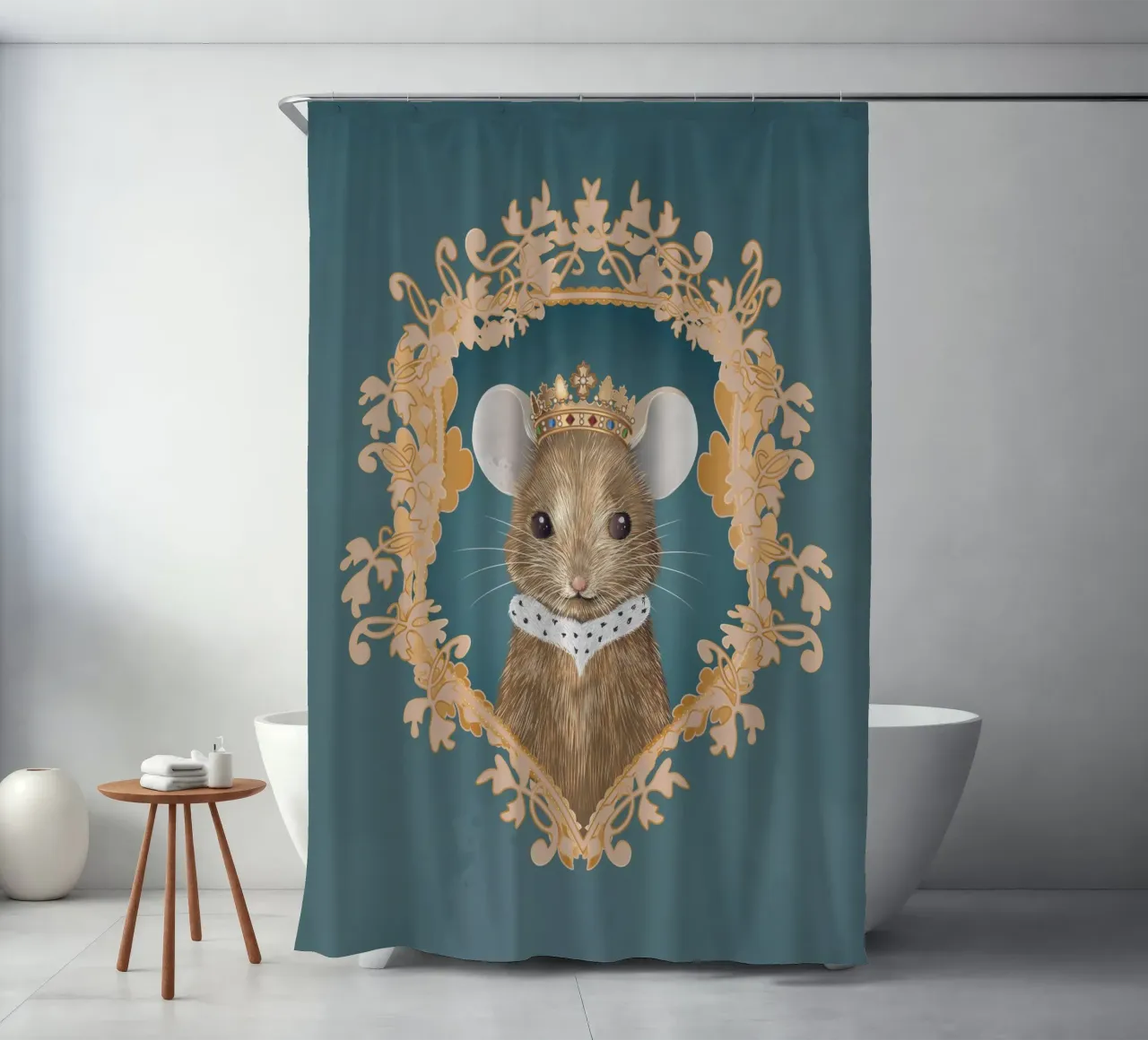 Royal mouse - A majestic and charming motif shower curtain by kisho art