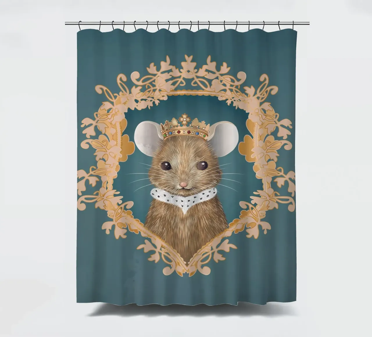 Royal mouse - A majestic and charming motif shower curtain by kisho art