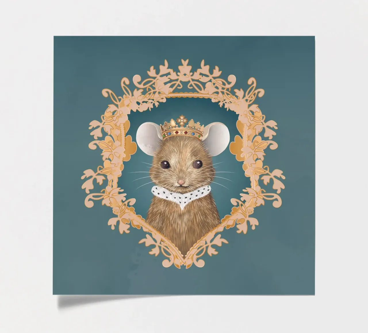 Souris royale - Un motif majestueux et charmant planche autocollant de kisho art