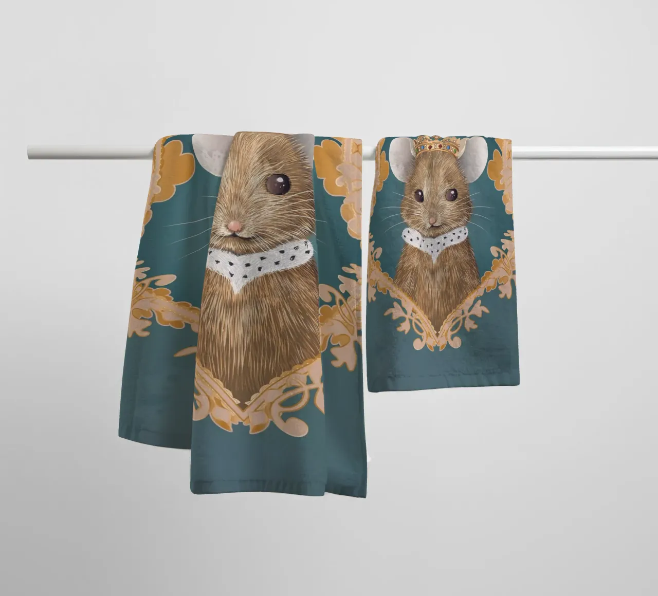 Souris royale - Un motif majestueux et charmant serviette de bain de kisho art