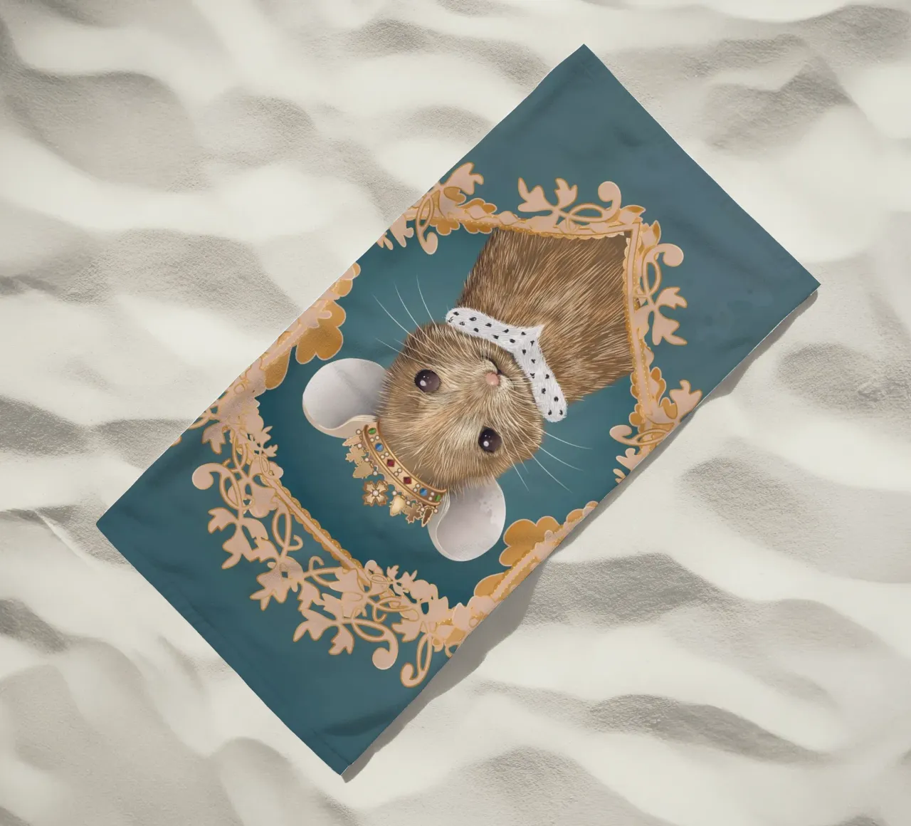 Souris royale - Un motif majestueux et charmant serviette de plage de kisho art