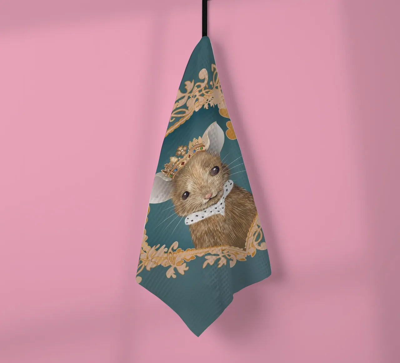 Souris royale - Un motif majestueux et charmant torchon de kisho art