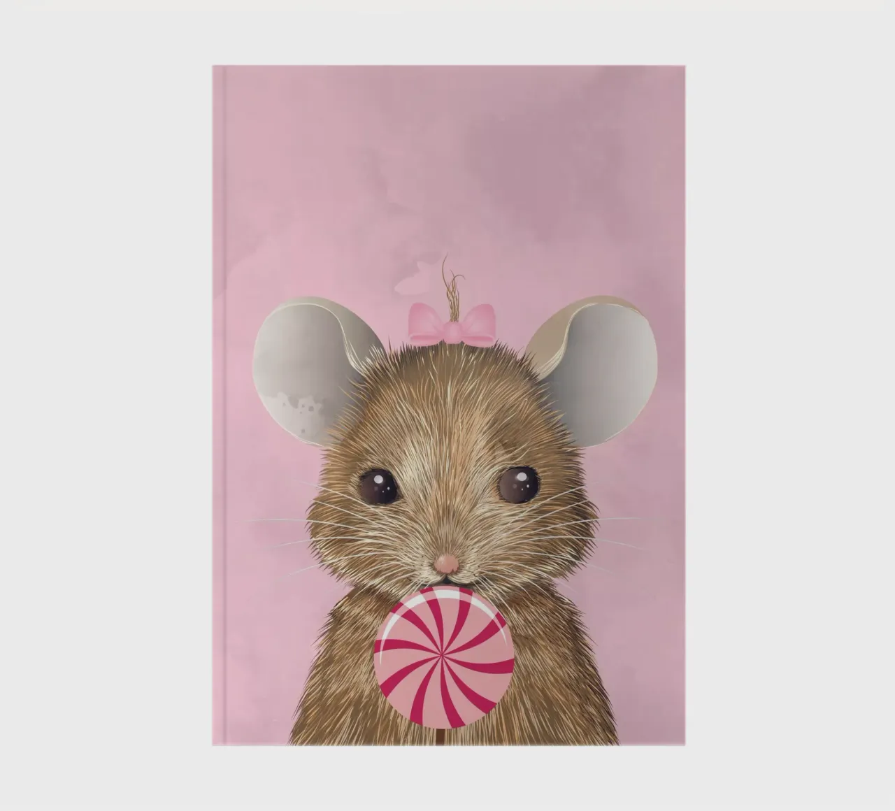 Cute mouse with lollipop - charming and playful notebook by kisho art