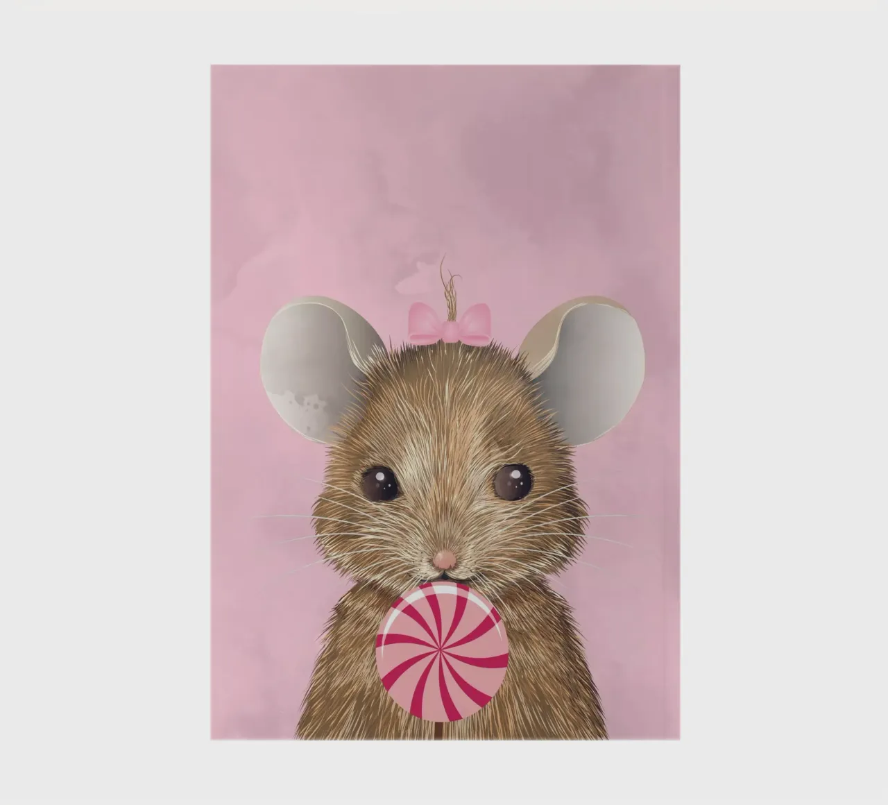 Cute mouse with lollipop - charming and playful notebook by kisho art