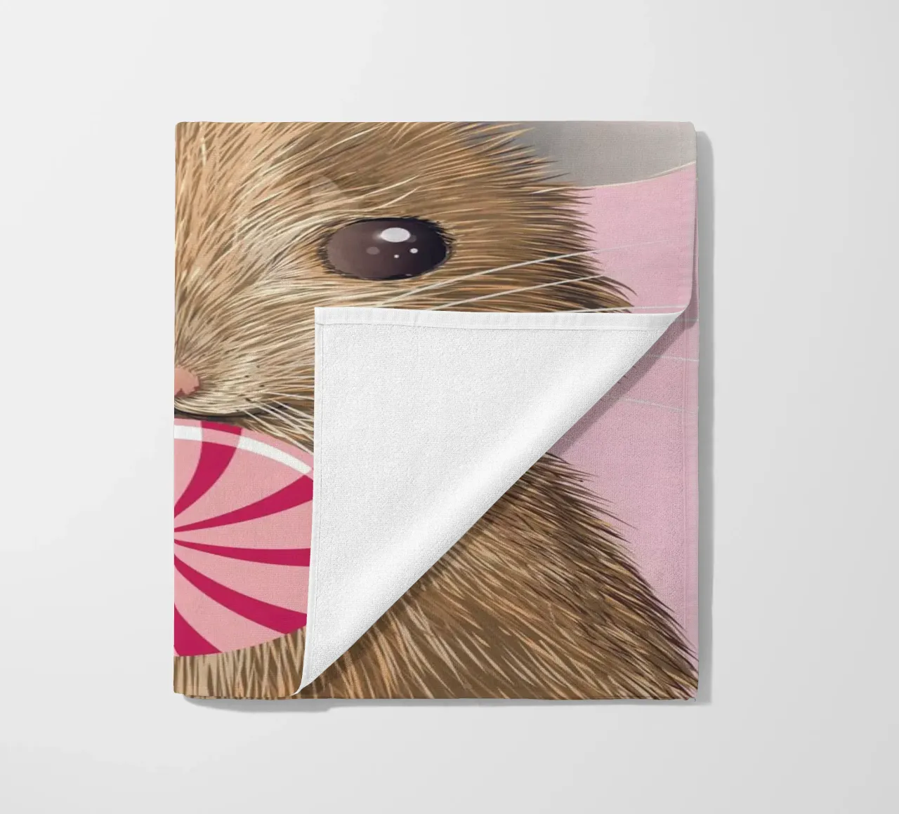 Cute mouse with lollipop - charming and playful beach towel by kisho art
