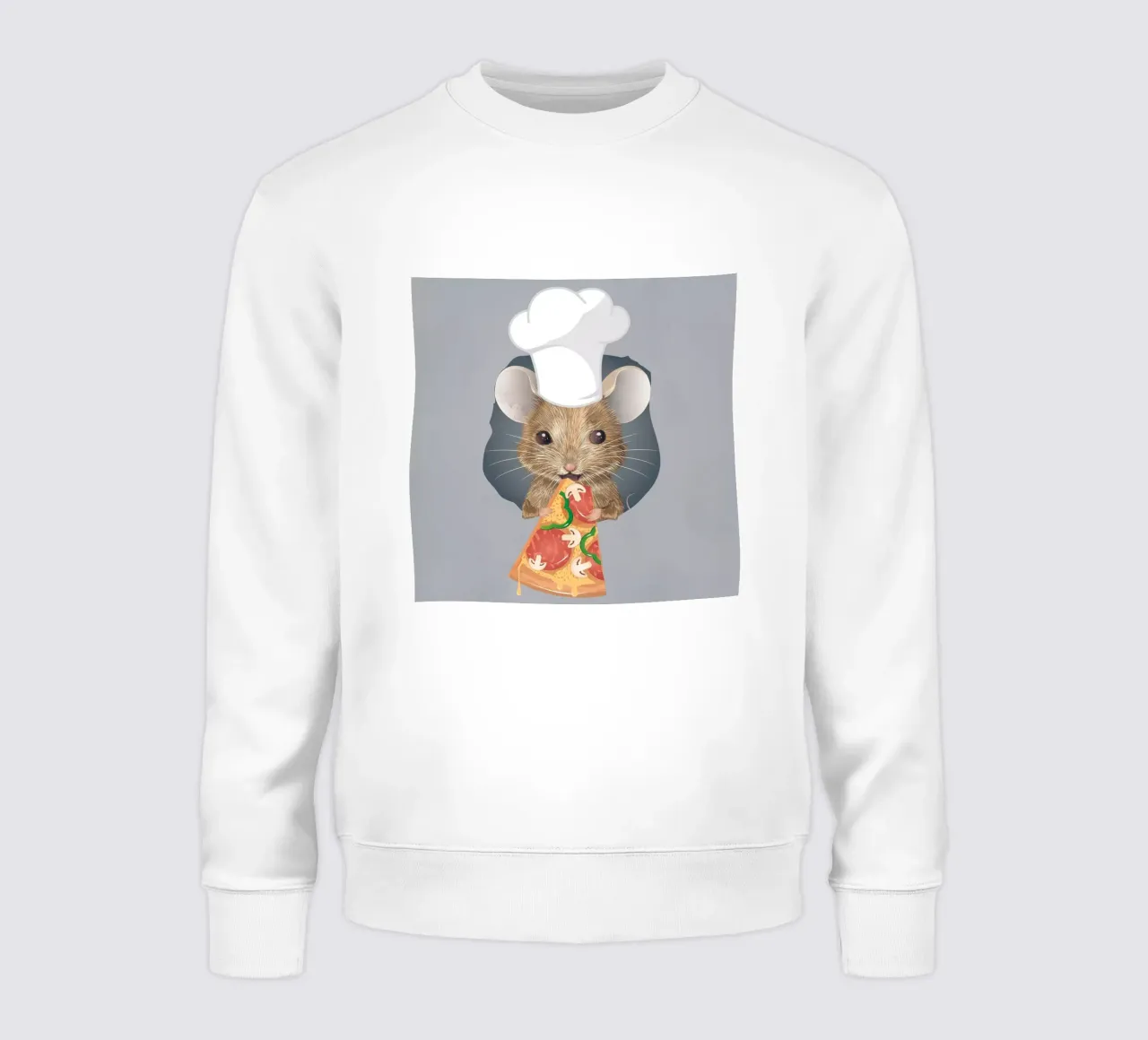 Pizza-loving mouse - funny and delicious at the same time sweatshirt by kisho art