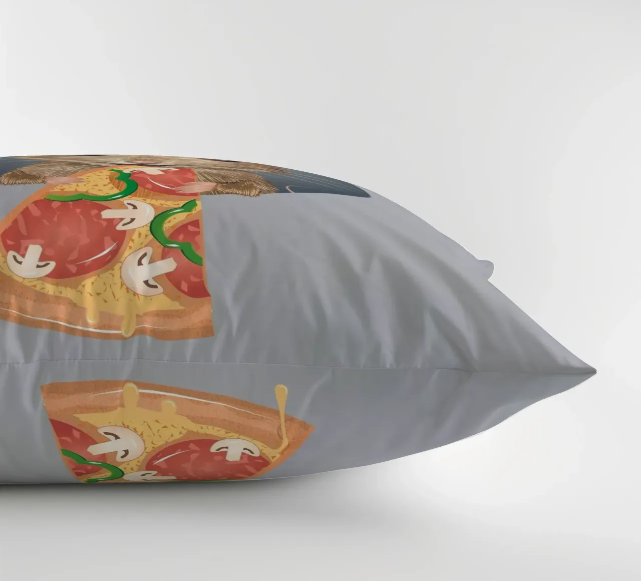 Pizza-loving mouse - funny and delicious at the same time decorative cushion by kisho art
