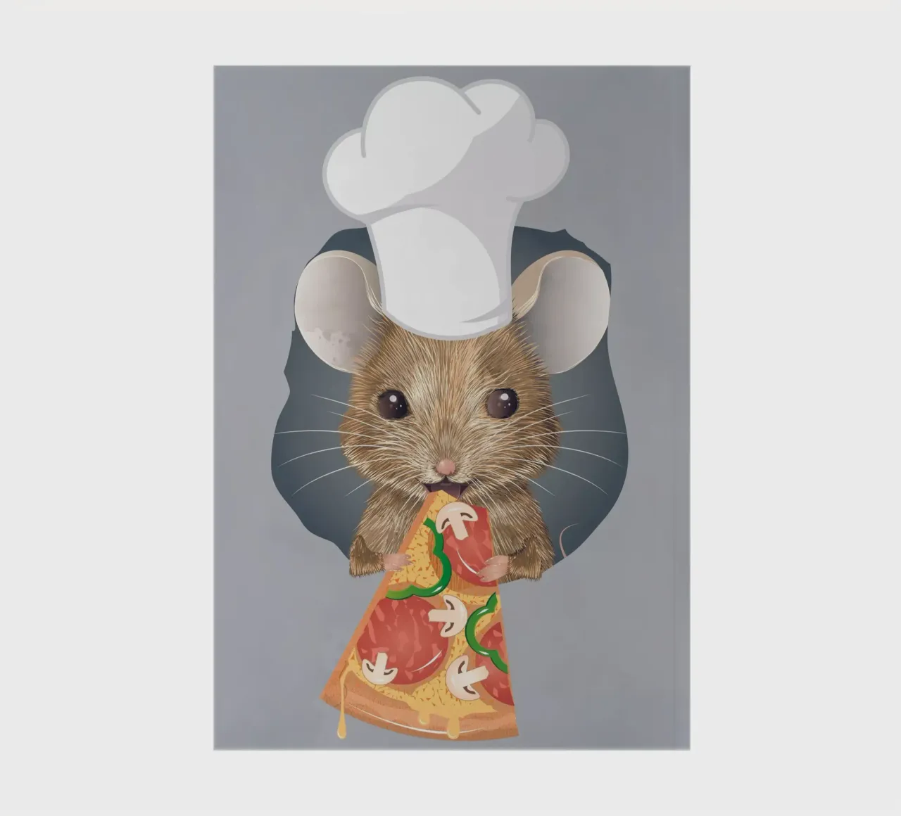 Pizza-loving mouse - funny and delicious at the same time notebook by kisho art