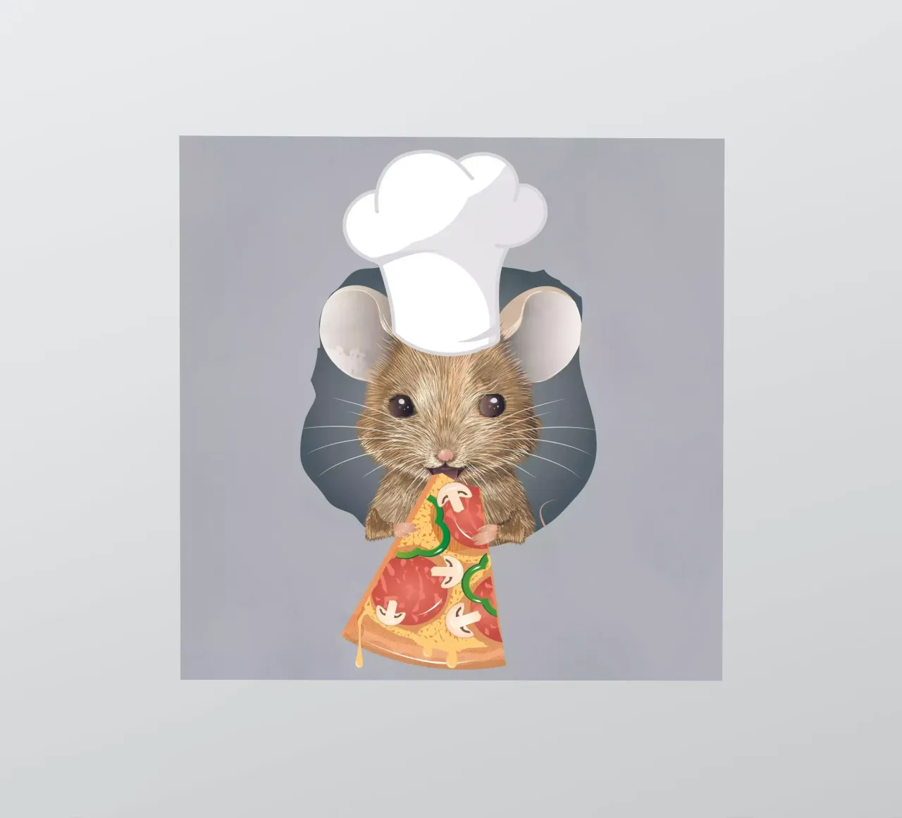 Pizza-loving mouse - funny and delicious at the same time sticker by kisho art