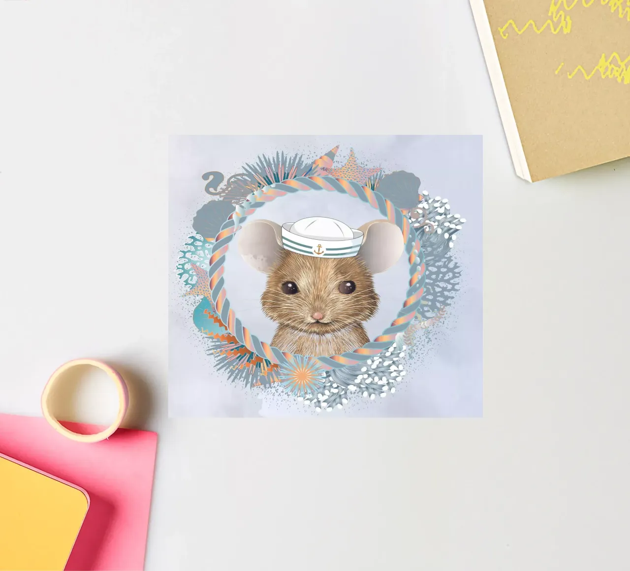 Sailor Mouse - Adventurous and cute sticker by kisho art