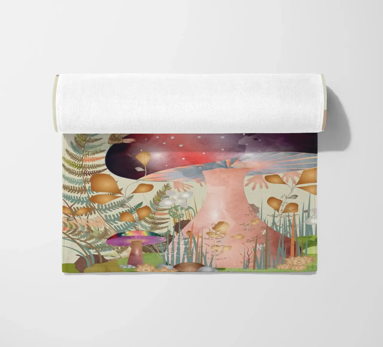 Mice in the enchanted forest - imaginative and playful beach towel by kisho art