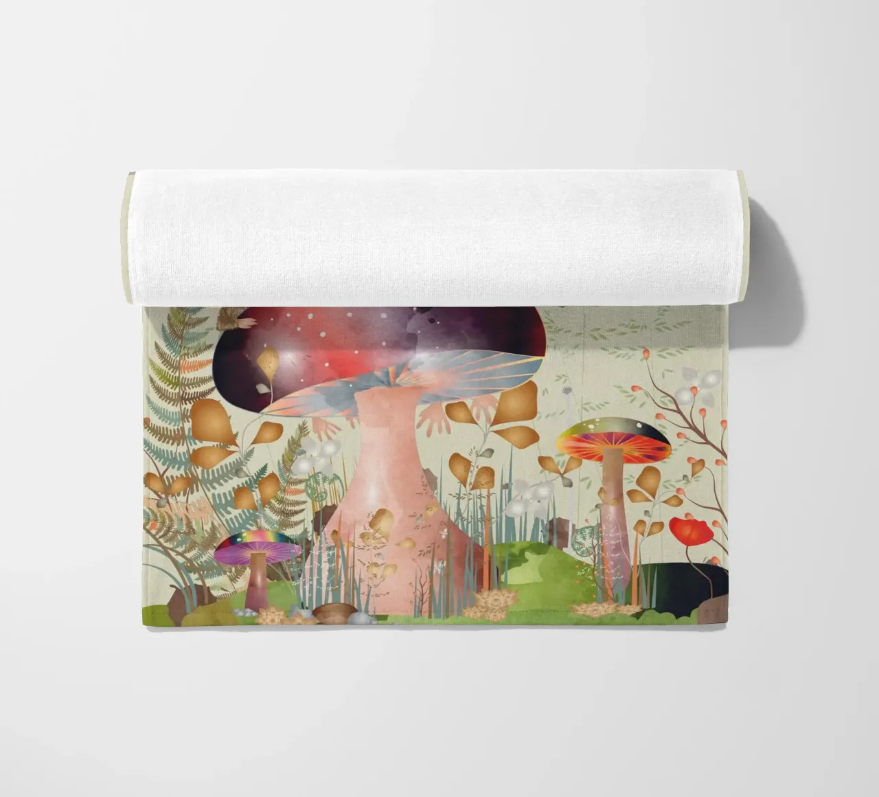 Mice in the enchanted forest - imaginative and playful beach towel by kisho art