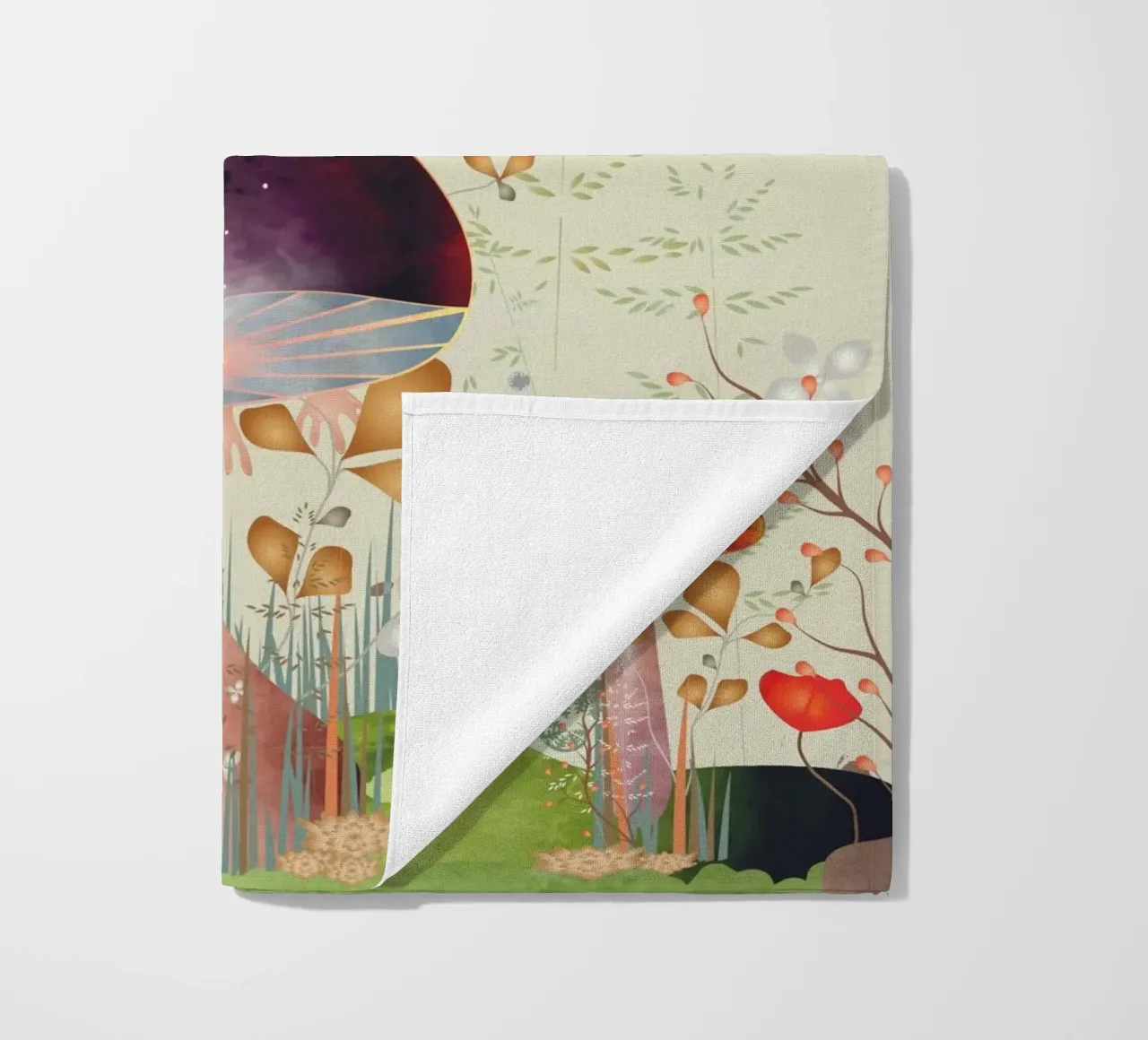 Mice in the enchanted forest - imaginative and playful beach towel by kisho art