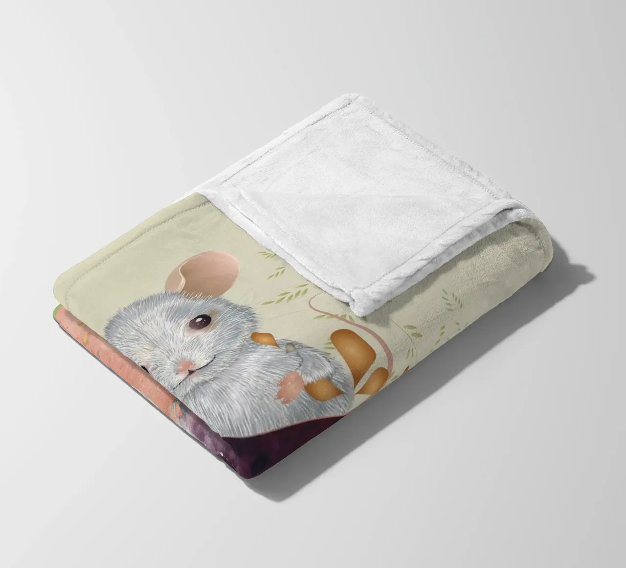Mice in the enchanted forest - imaginative and playful fleece blanket by kisho art