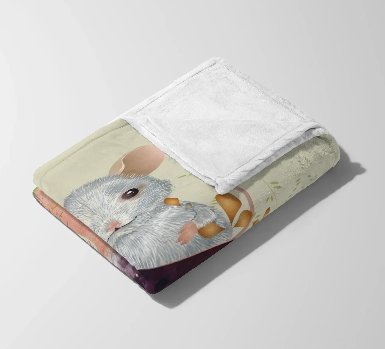 Mice in the enchanted forest - imaginative and playful fleece blanket by kisho art