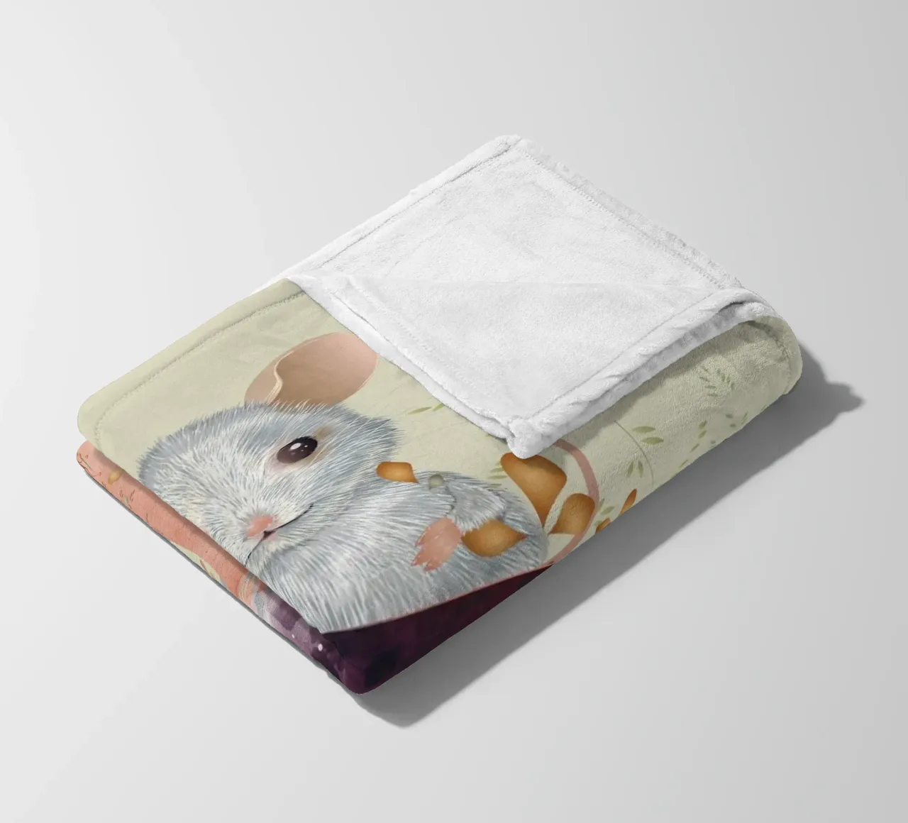 Mice in the enchanted forest - imaginative and playful fleece blanket by kisho art