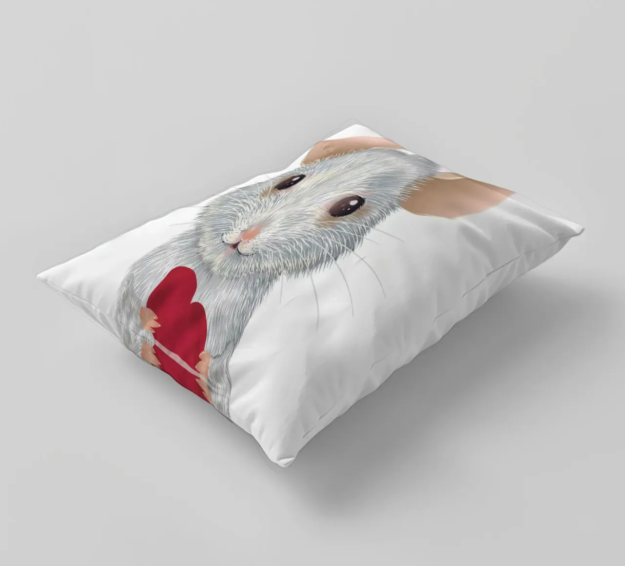 Valentine's mouse - Loving and heart-warming decorative cushion by kisho art