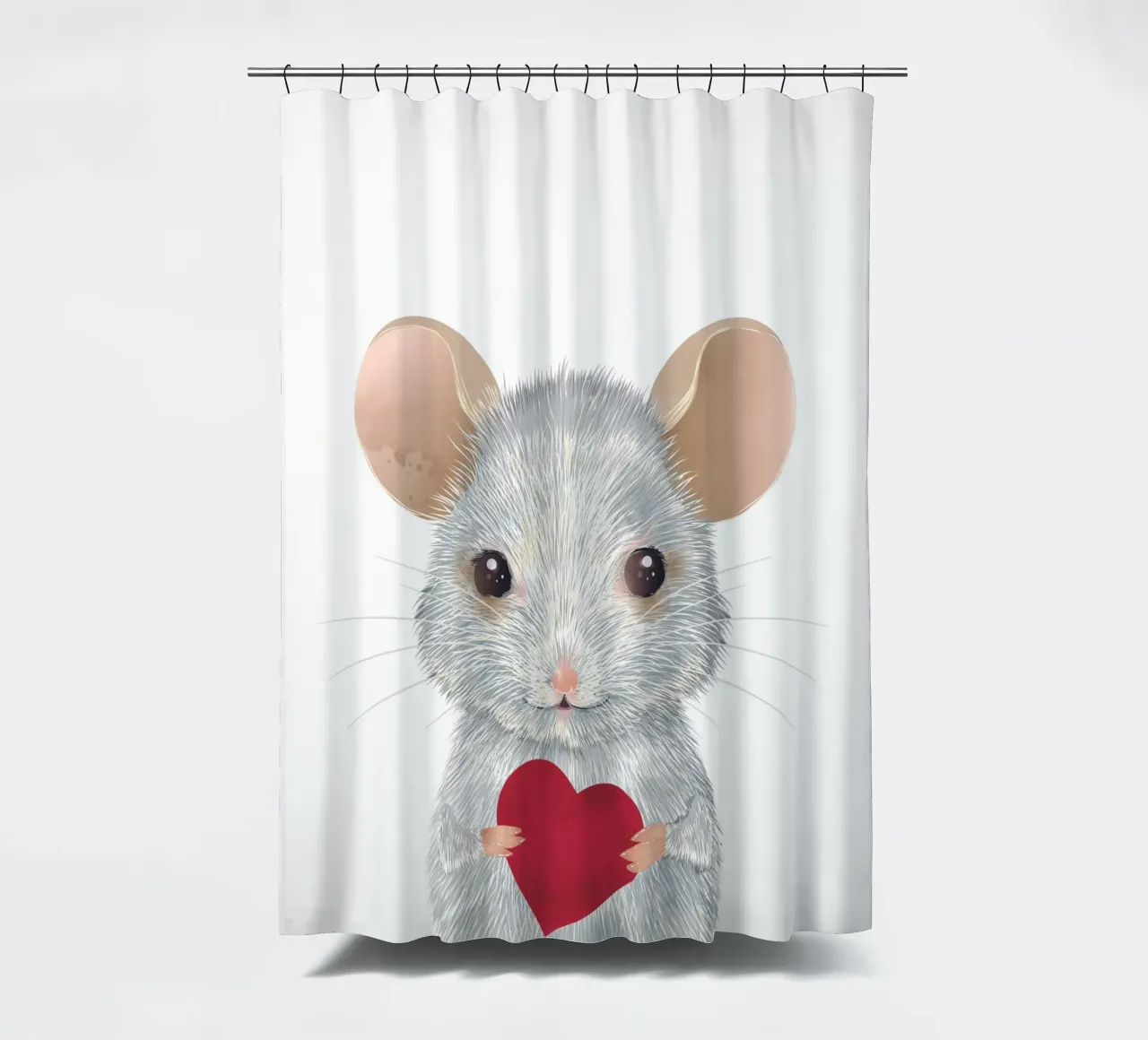 Valentijnsmuis - Liefdevol en hartverwarmend douchegordijn van kisho art
