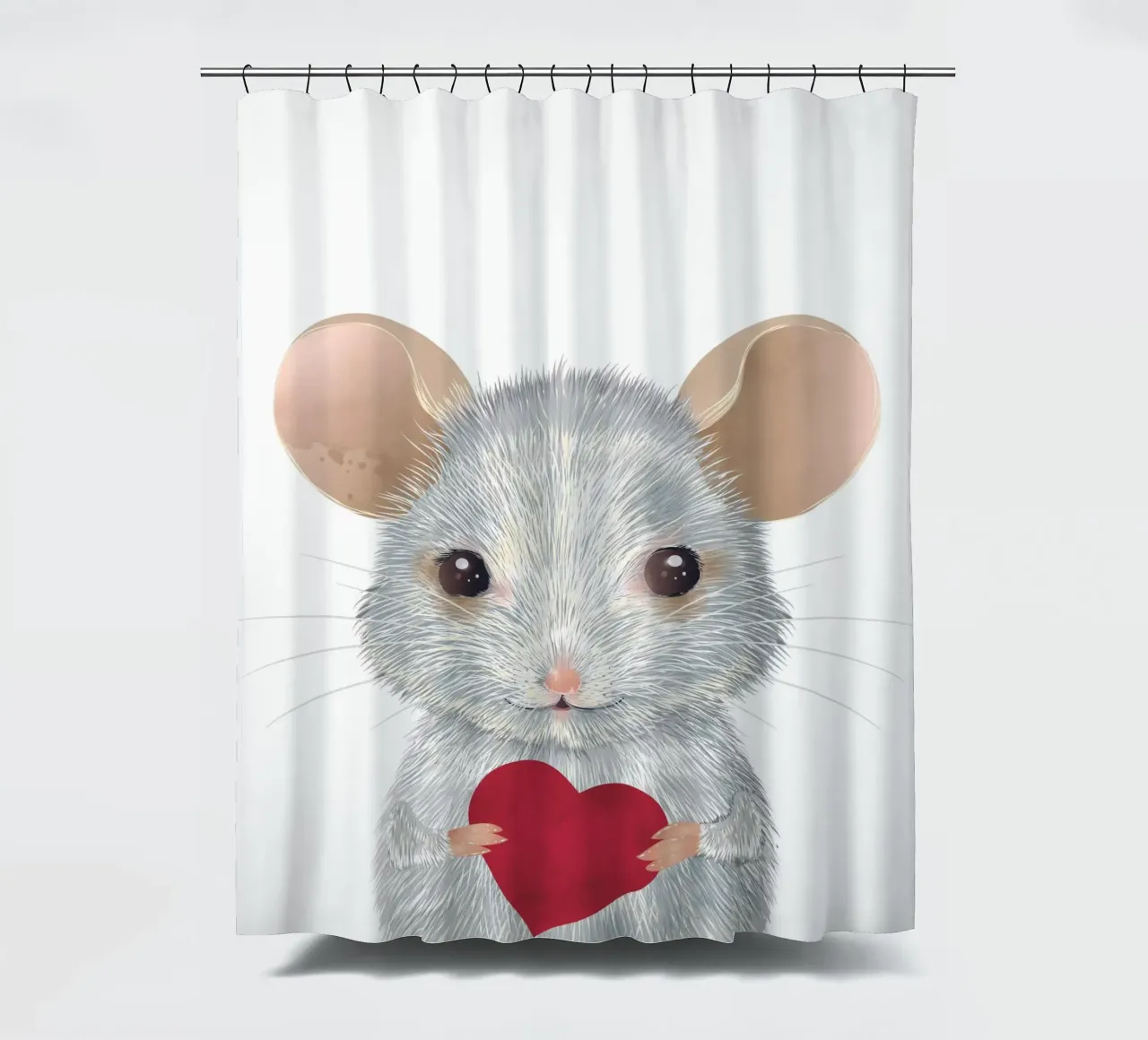 Valentijnsmuis - Liefdevol en hartverwarmend douchegordijn van kisho art