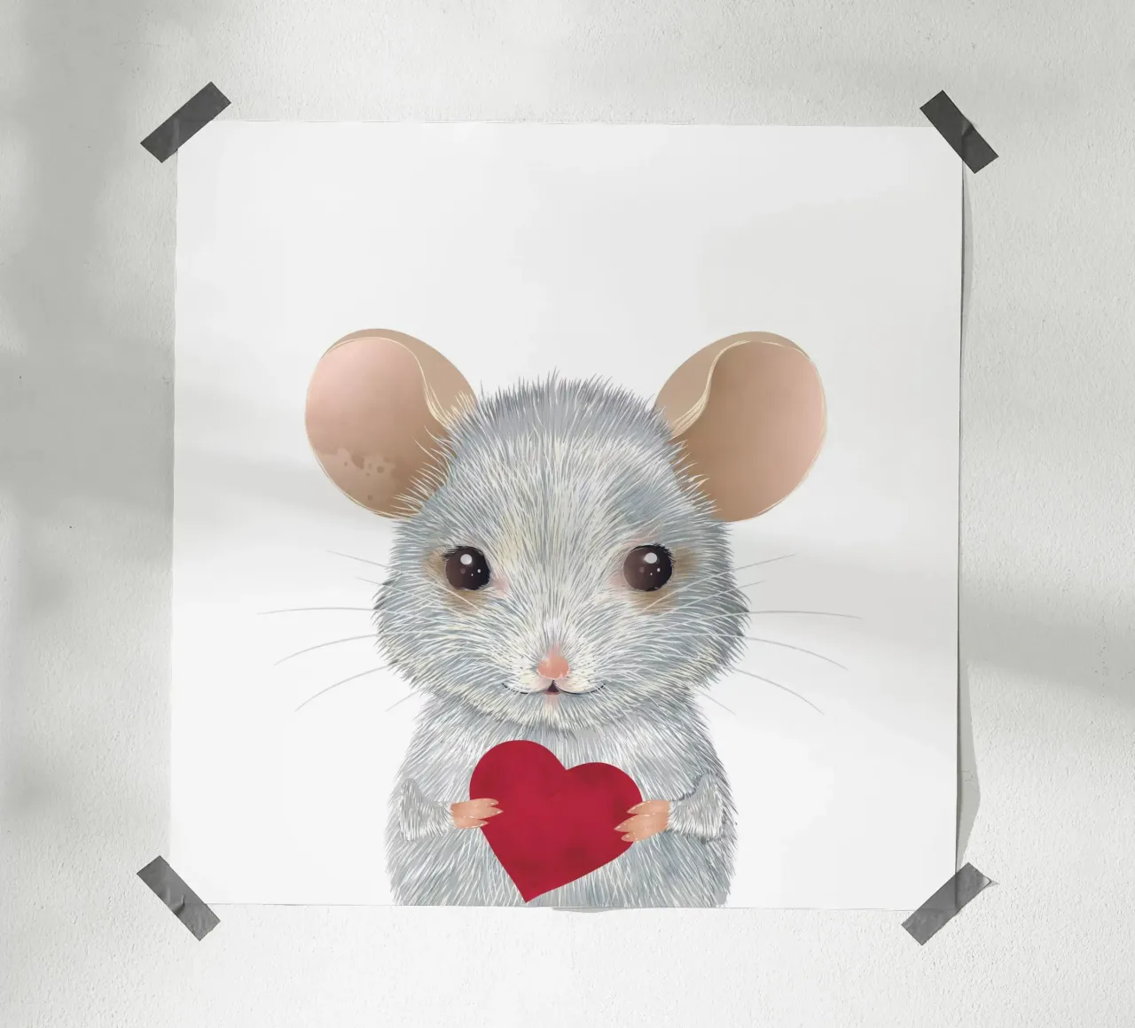 Souris de la Saint-Valentin - Affectueux et déchirant hahnemühle de kisho art