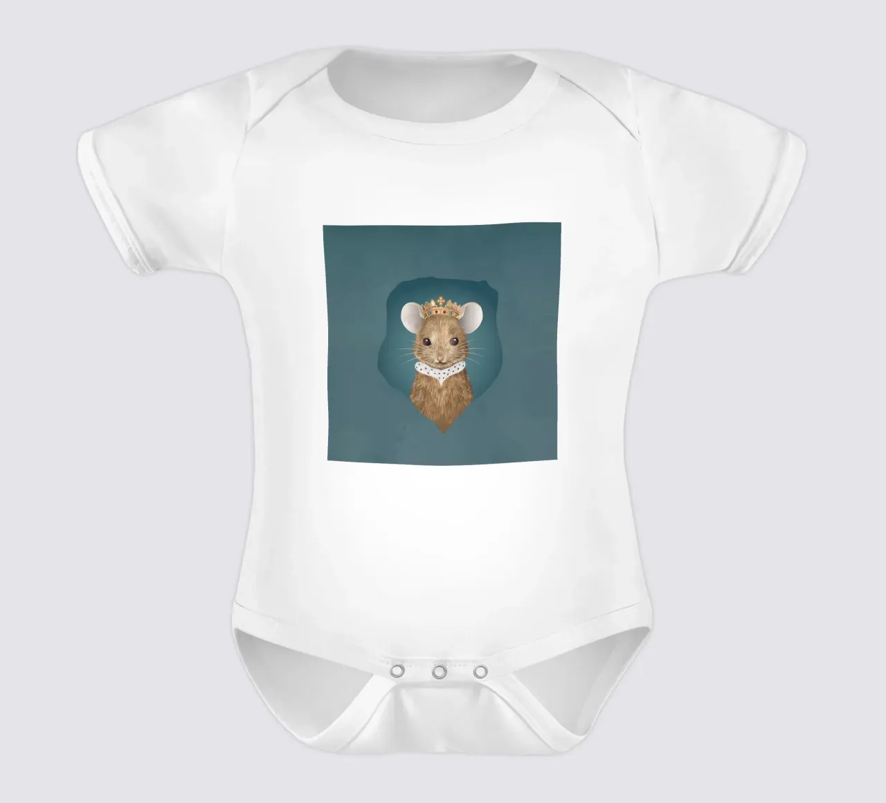 Royal mouse in hiding - noble and charming short-sleeve baby romper by kisho art