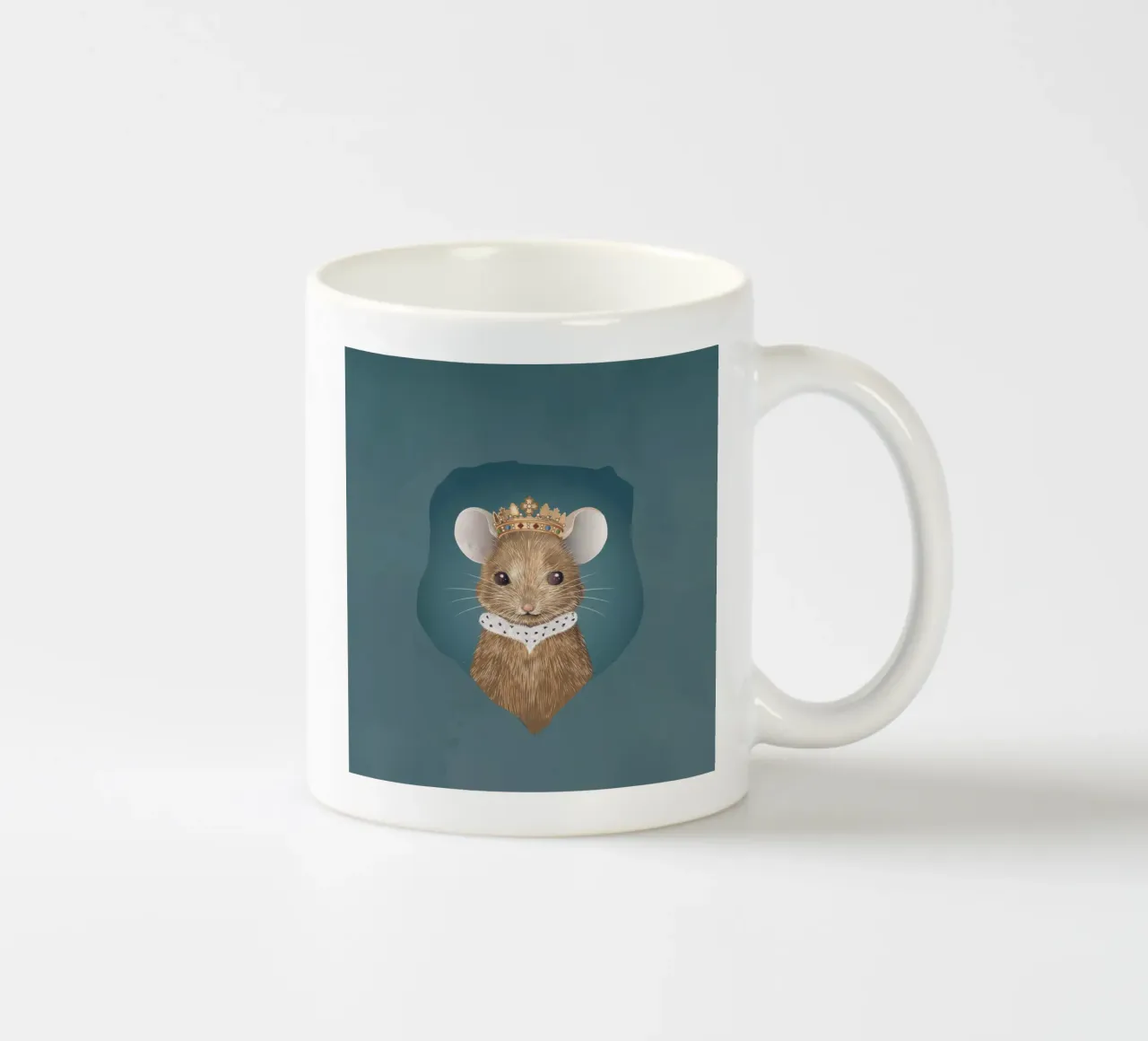 Royal mouse in hiding - noble and charming ceramic mug by kisho art