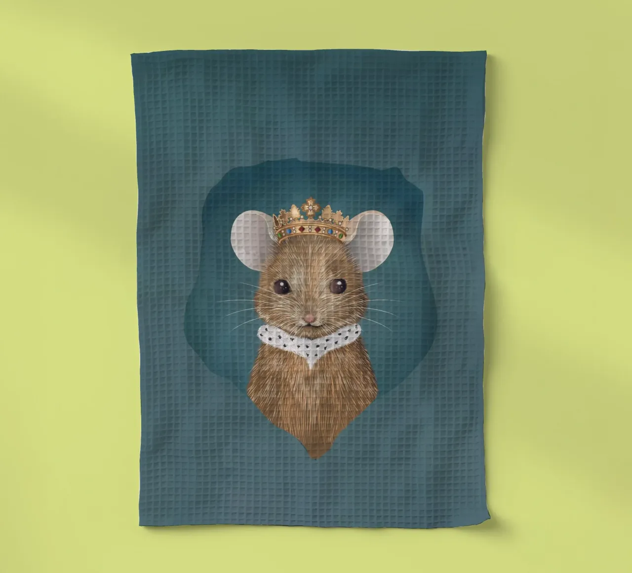 Royal mouse in hiding - noble and charming tea towel by kisho art