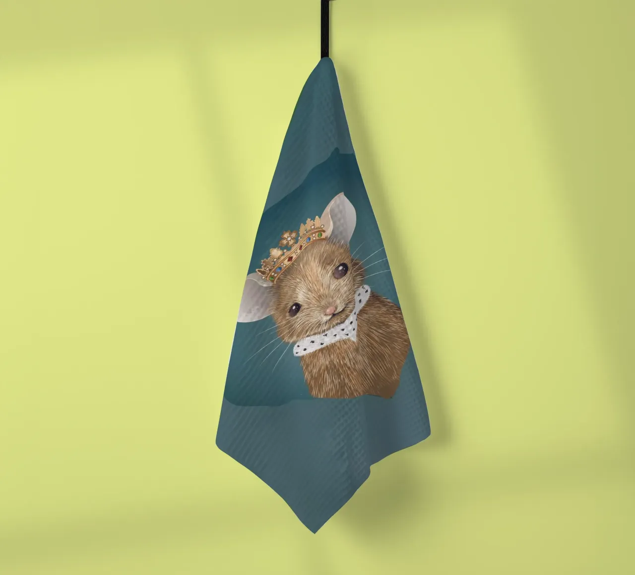Royal mouse in hiding - noble and charming tea towel by kisho art