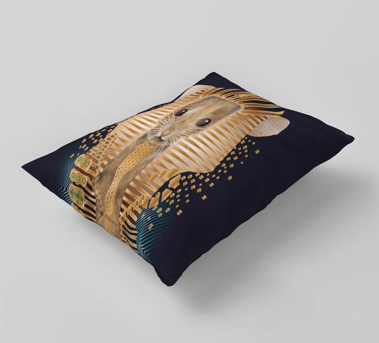 Pharaoh Mouse - Majestic and mystical decorative cushion by kisho art