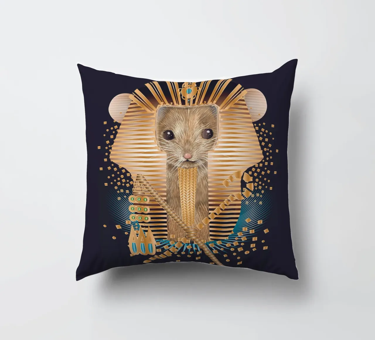 Pharaoh Mouse - Majestic and mystical decorative cushion by kisho art