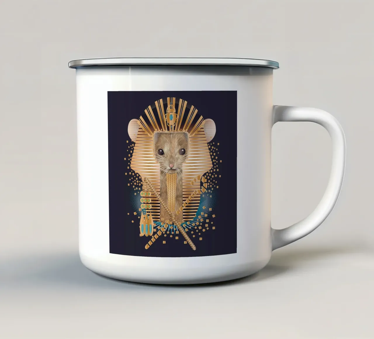 Topo Faraone - Maestoso e mistico tazza in smalto da kisho art