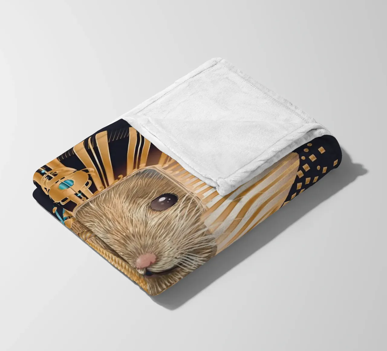 Pharaoh Mouse - Majestic and mystical fleece blanket by kisho art