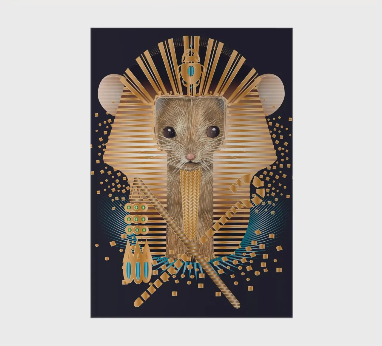 Pharaoh Mouse - Majestic and mystical notebook by kisho art